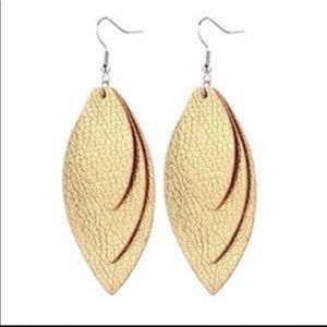 🔥Gold Faux Leather Earrings